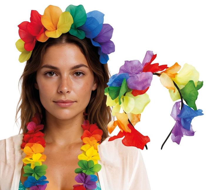Bloemen Haarband Regenboog van Fiestas Guirca koop je bij Partywinkel