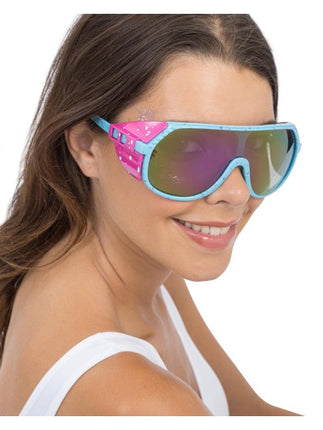 Blauw Roze Retro Feestbril 15cm