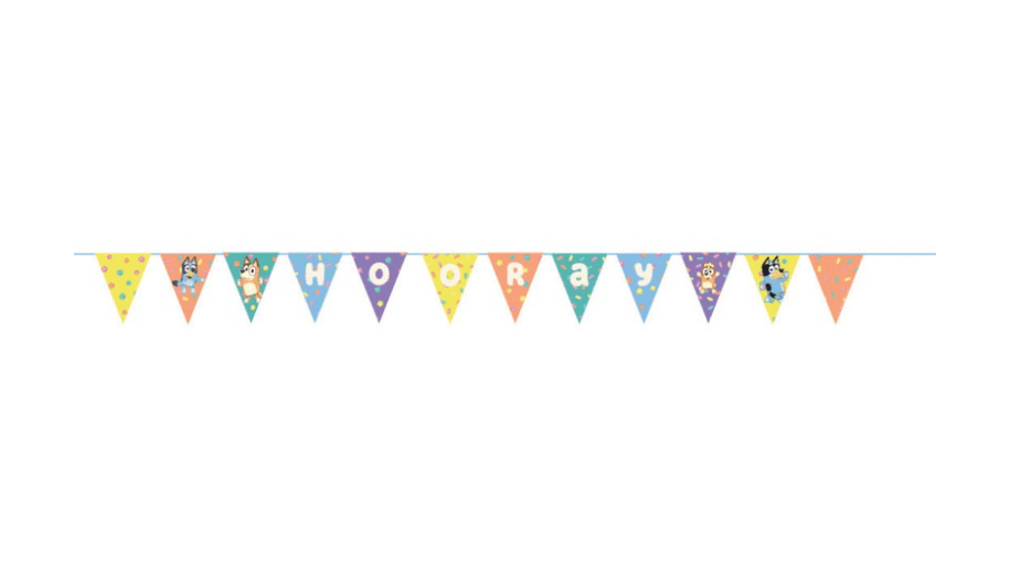 BLUEY HOORAY PPR FLG BNNR 6FT van Unique koop je bij Partywinkel