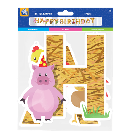 Boerderij Letterslinger Happy Birthday 2,5m van Paper Dreams koop je bij Partywinkel