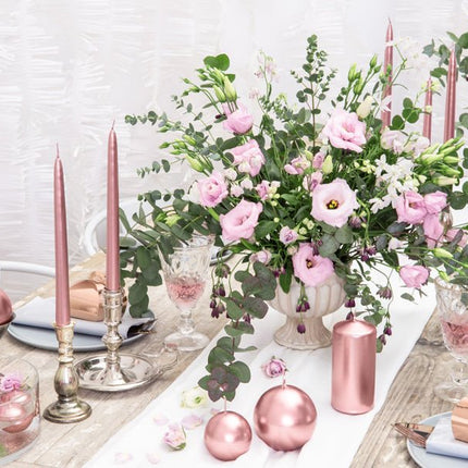 Bolkaarsen Rose Goud Metallic 6cm 10st van Partydeco koop je bij Partywinkel