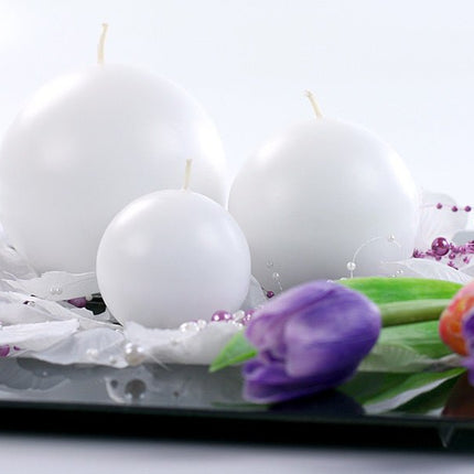 Bolkaarsen Wit 8cm 6st van Partydeco koop je bij Partywinkel