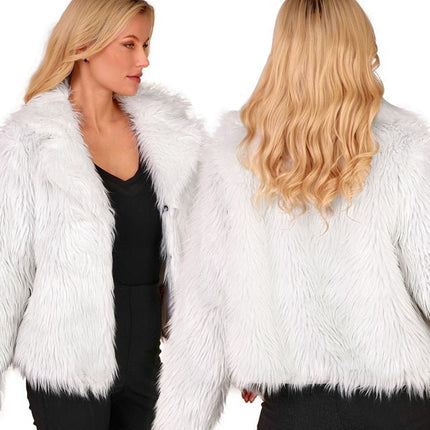 Bontjas Dames Pluche Wit van Widmann koop je bij Partywinkel
