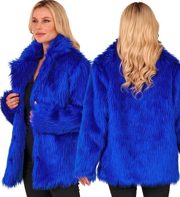 Bontjas Pluche Blauw van Widmann koop je bij Partywinkel