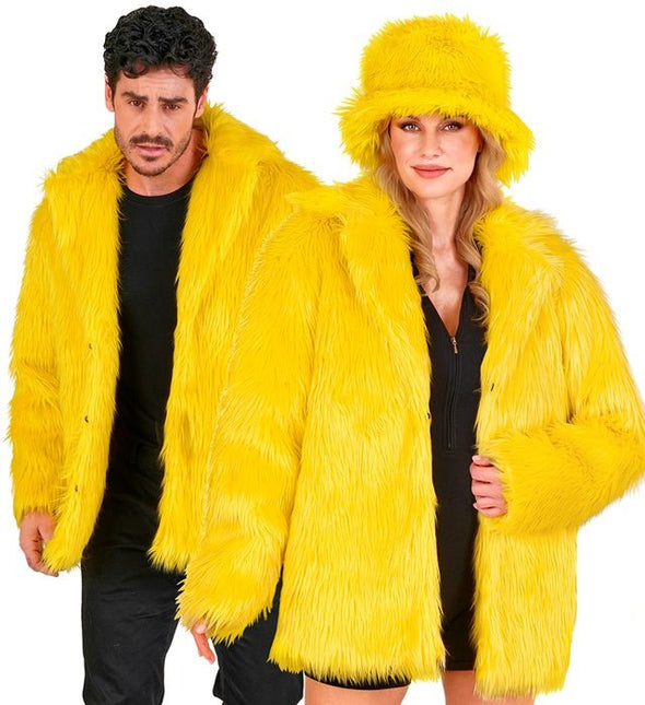 Bontjas Pluche Geel van Widmann koop je bij Partywinkel