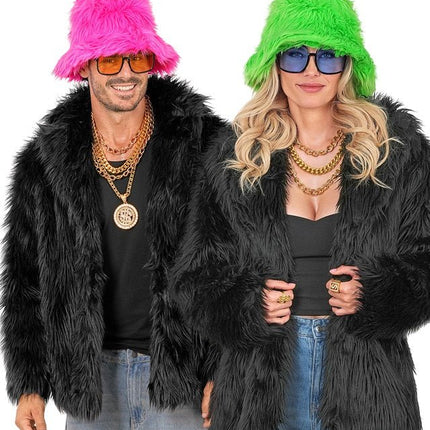 Bontjas Pluche Zwart van Widmann koop je bij Partywinkel