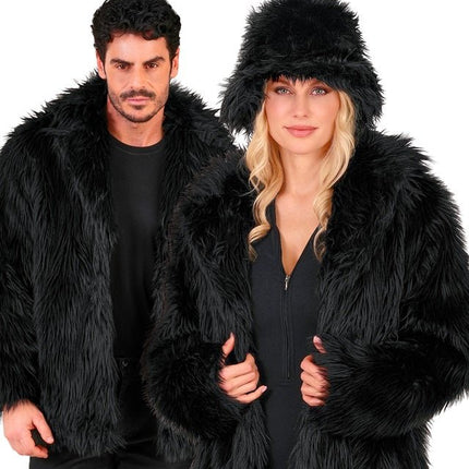 Bontjas Pluche Zwart van Widmann koop je bij Partywinkel