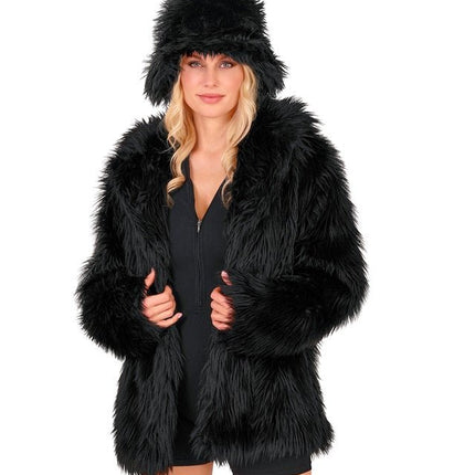 Bontjas Pluche Zwart van Widmann koop je bij Partywinkel