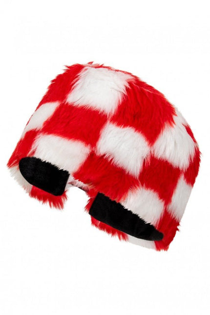 Bontmuts Rood Wit Geblokt van PartyXplosion koop je bij Partywinkel