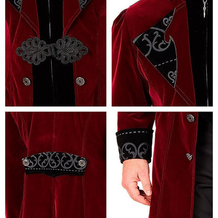 BORDEAUX FLUWELEN GOTHIC JAS HEREN van Widmann koop je bij Partywinkel