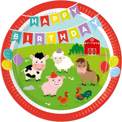 Borden Boerderij 23cm 8st van Procos koop je bij Partywinkel