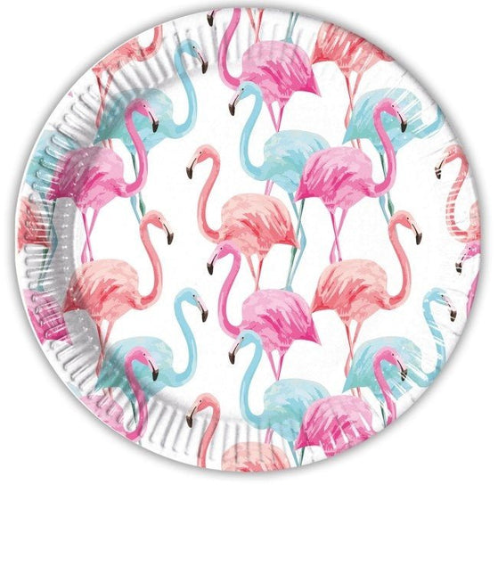 Borden Flamingo 23cm 8st van Procos koop je bij Partywinkel