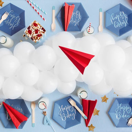 Borden Happy B'Day Blauw 20cm 6st van Partydeco koop je bij Partywinkel