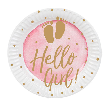 Borden Hello Girl Papier 23cm 10st van Boland koop je bij Partywinkel