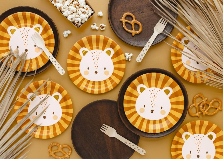 Borden Leeuw 18cm 6st van Partydeco koop je bij Partywinkel