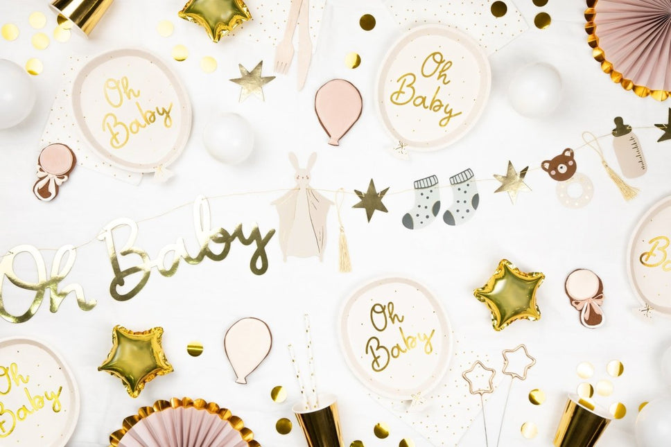 Borden Oh Baby 22cm 6st van Partydeco koop je bij Partywinkel