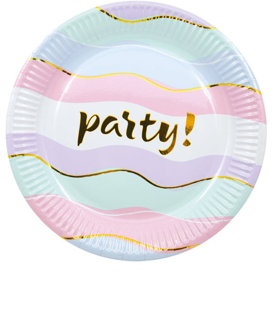 Borden Party Pastel 20cm 8st van Procos koop je bij Partywinkel