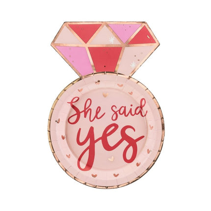 Borden Ring She Said Yes 18cm 6st van Partydeco koop je bij Partywinkel