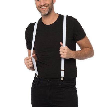 Bretels Wit - Breedte 2,5 cm van Partychimp koop je bij Partywinkel