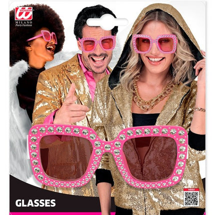 BRIL ROZE MET STRASS van Widmann koop je bij Partywinkel