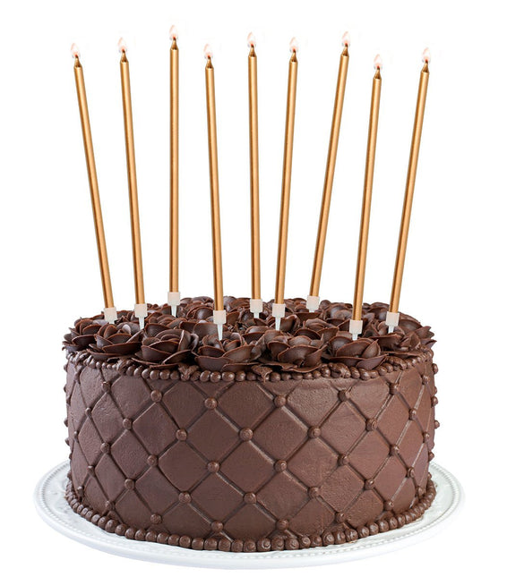 Bronzen Kaarsen 15cm 16st van Folat koop je bij Partywinkel