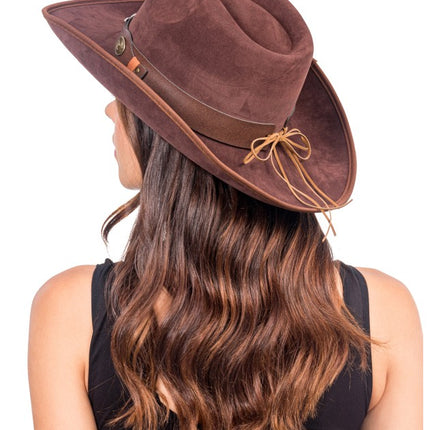 Brun cowboyhatt med tjurhuvud, en storlek