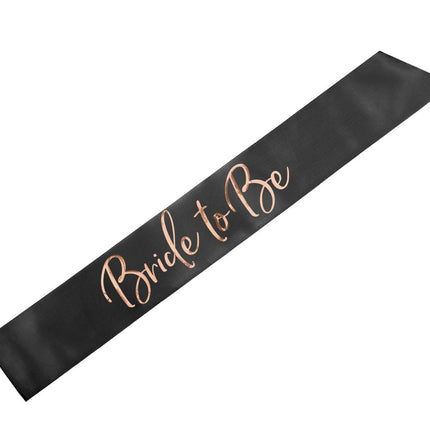 Bruidssjerp voor de aanstaande bruid, zwart, 75 cm van Partydeco koop je bij Partywinkel