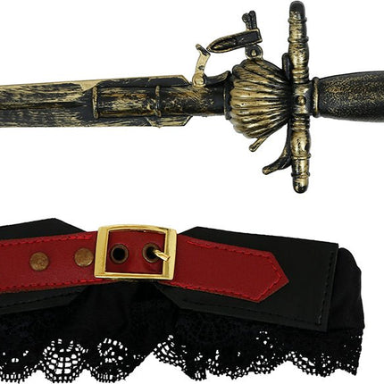 Bruin Nep Mes Met Houder van Fiestas Guirca koop je bij Partywinkel