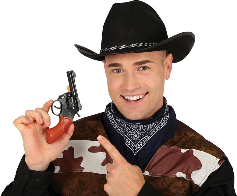 Bruin Zwarte Nep Pistool 18cm van Fiestas Guirca koop je bij Partywinkel