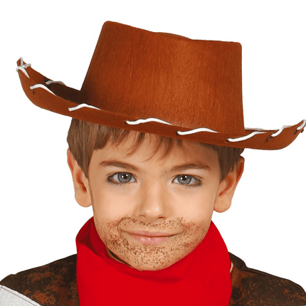 Bruine Cowboyhoed Kind van Fiestas Guirca koop je bij Partywinkel