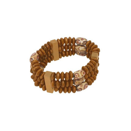 Bruine Kralenarmband van CHAKS koop je bij Partywinkel