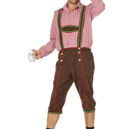 Bruine Lederhose Heren Lang van Wilbers & Wilbers koop je bij Partywinkel