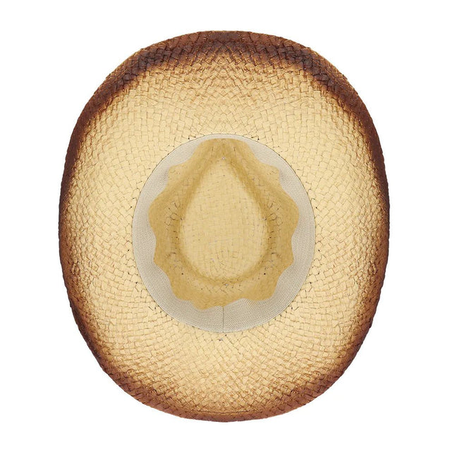 Bruine Stro Hoed Met Kralen van Boland koop je bij Partywinkel