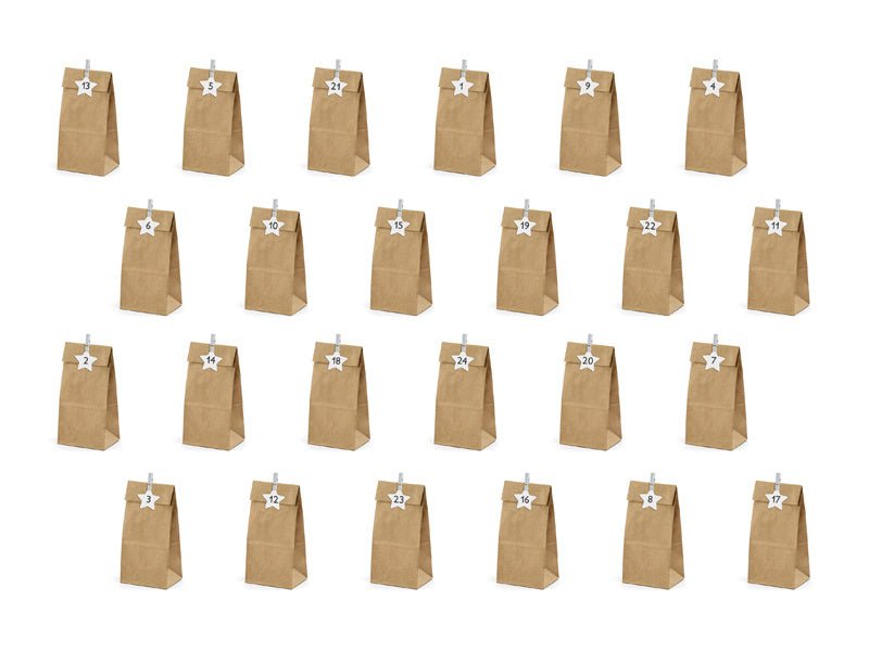 Bruine Uitdeelzakjes Papier 24st van Partydeco koop je bij Partywinkel