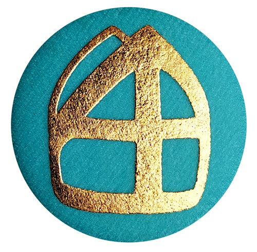 Knapp med mutter blå