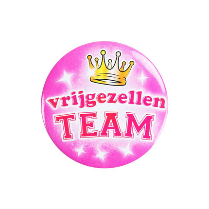 Button Vrijgezellen Team Vrouw 5,5cm van Paper Dreams koop je bij Partywinkel