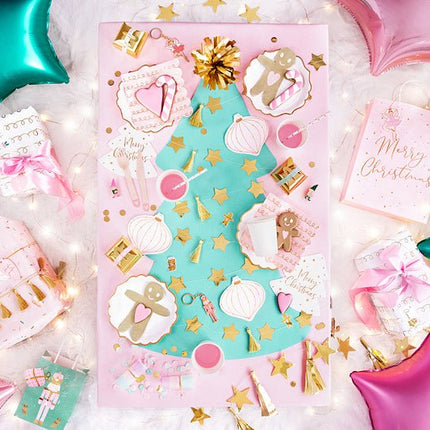 Cadeau Stickers Kerst Roze van Partydeco koop je bij Partywinkel