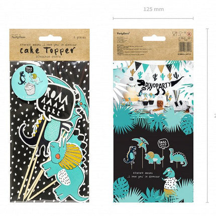 Caketopper Dinosaurs 20cm 5st van Partydeco koop je bij Partywinkel