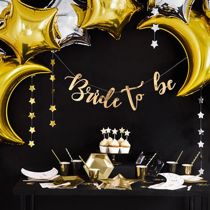 Caketopper Sterren Goud 11,5cm 6st van Partydeco koop je bij Partywinkel