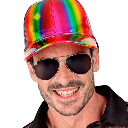 Cap regenboog holografisch van Widmann koop je bij Partywinkel
