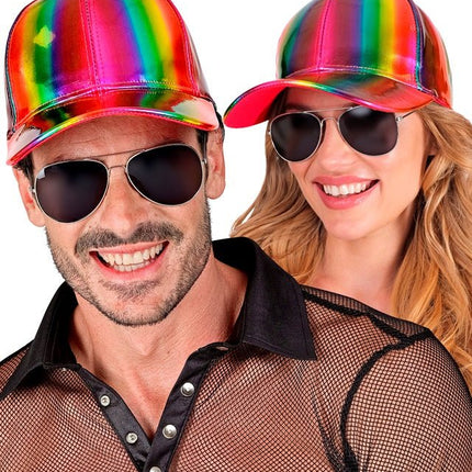 Cap regenboog holografisch van Widmann koop je bij Partywinkel