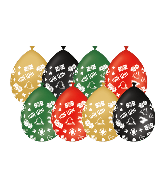 Casino Ballonnen 30cm 8st van Paper Dreams koop je bij Partywinkel