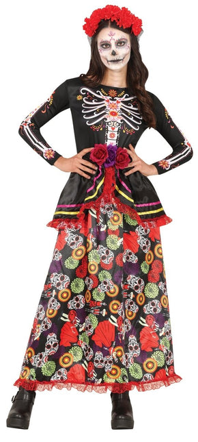 Dia De Los Muertos Jurk Gekleurd Dames van Fiestas Guirca koop je bij Partywinkel
