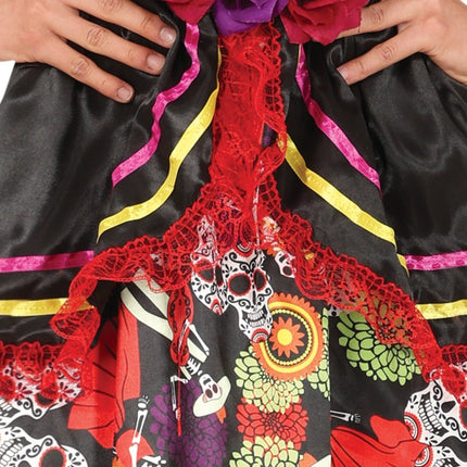 Dia De Los Muertos Jurk Gekleurd Dames van Fiestas Guirca koop je bij Partywinkel