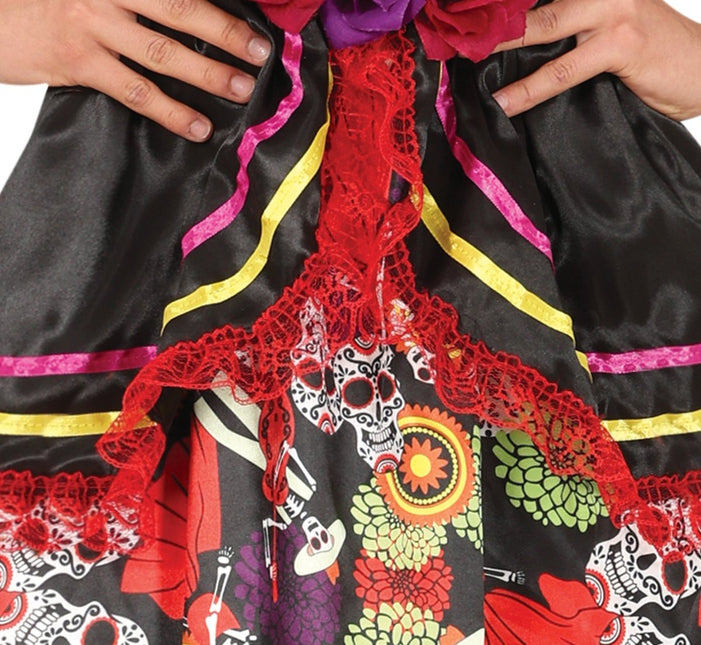Dia De Los Muertos Jurk Gekleurd Dames van Fiestas Guirca koop je bij Partywinkel