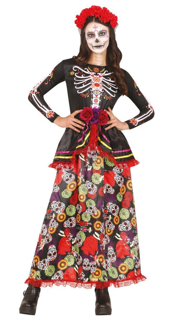 Dia De Los Muertos Jurk Gekleurd Dames van Fiestas Guirca koop je bij Partywinkel