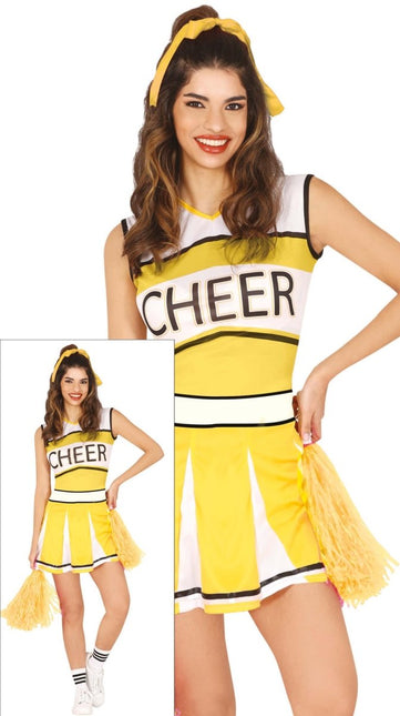 Cheerleader Jurk Geel Dames van Fiestas Guirca koop je bij Partywinkel