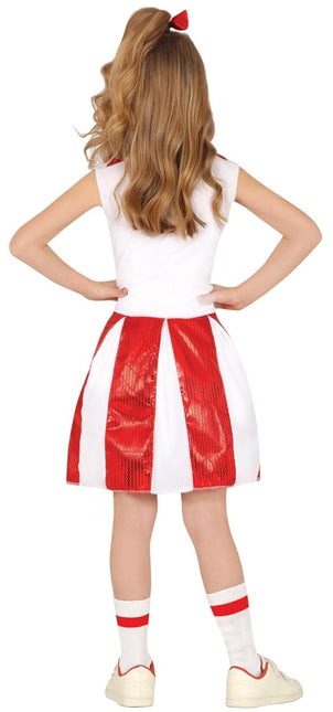 Cheerleader Jurk Rood Wit Meisje van Fiestas Guirca koop je bij Partywinkel