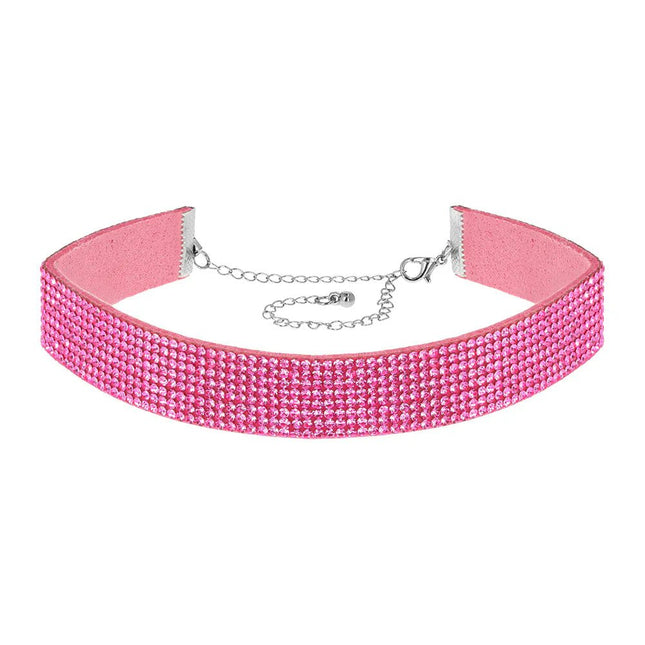 Choker Crystal roze van Boland koop je bij Partywinkel