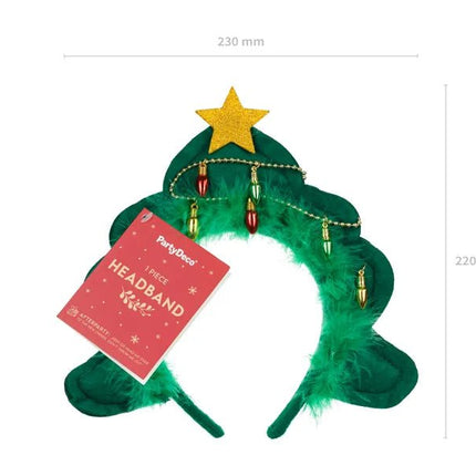 Christmas Tree Headband, 18.5x24cm, mix van Partydeco koop je bij Partywinkel